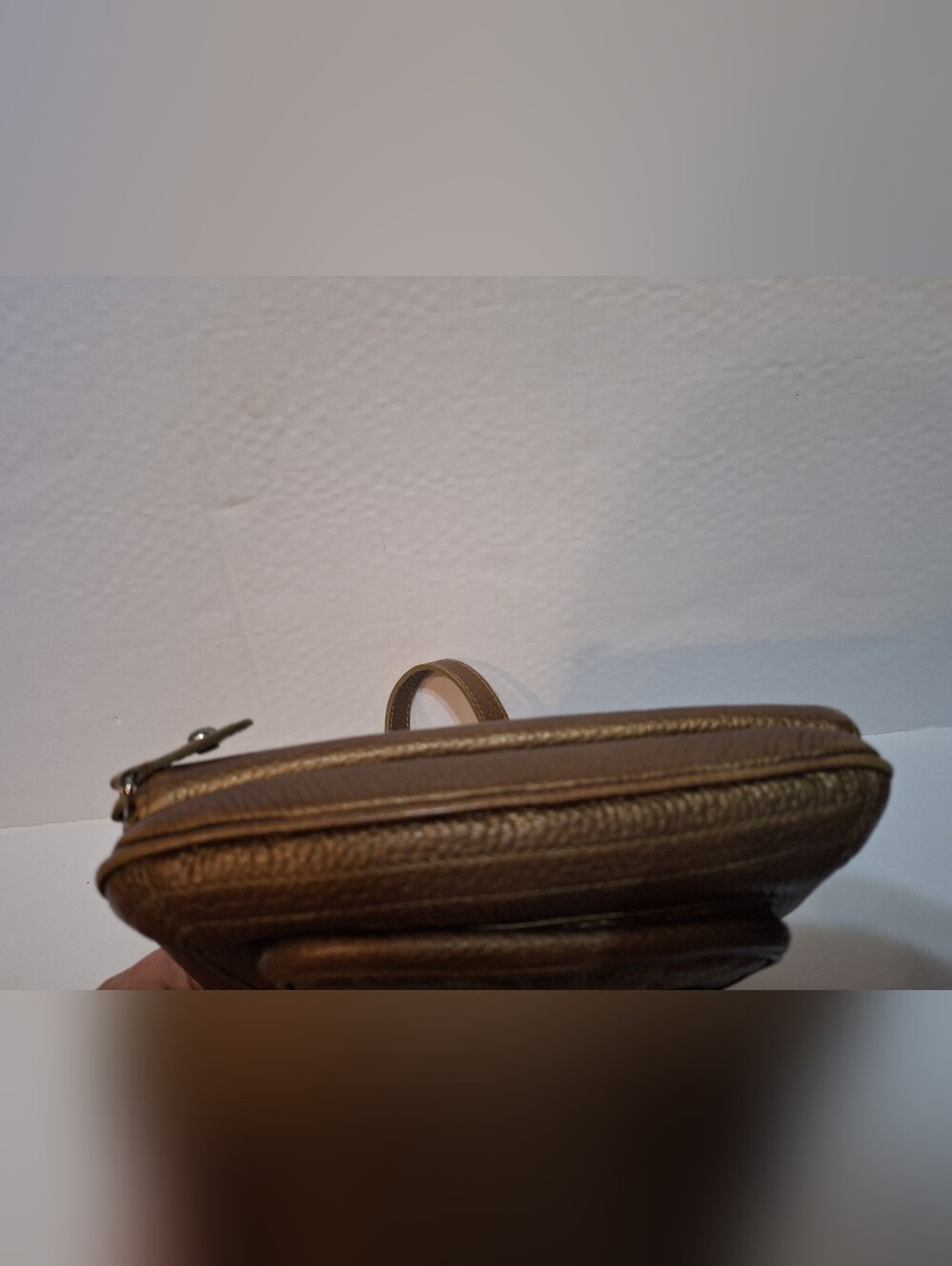 Brighton Crossbody Bag Purse Mila's Heart Metallic Gold Bronze Pebble Leather - Picture 5 of 16